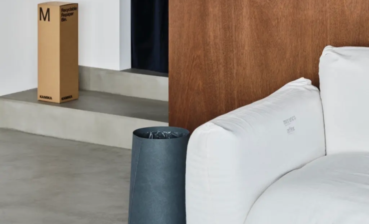 自動車部品際の廃材を使用！スタイリッシュな紙のゴミ箱「KAMIKA BIN」が発売